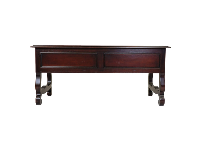 Spanish Revival style leather writing desk back