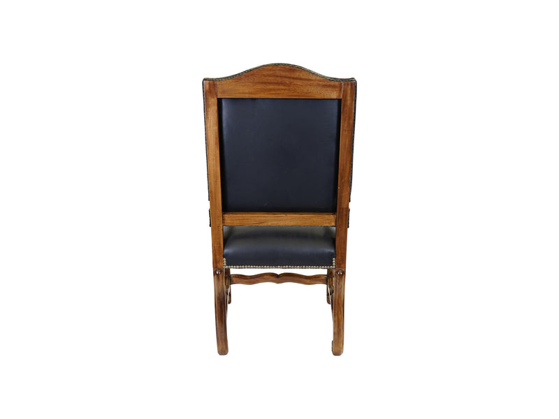 Valentino Tuscan style leather upholstered armchair back