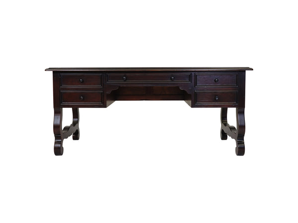 Spanish Revival style leather writing desk