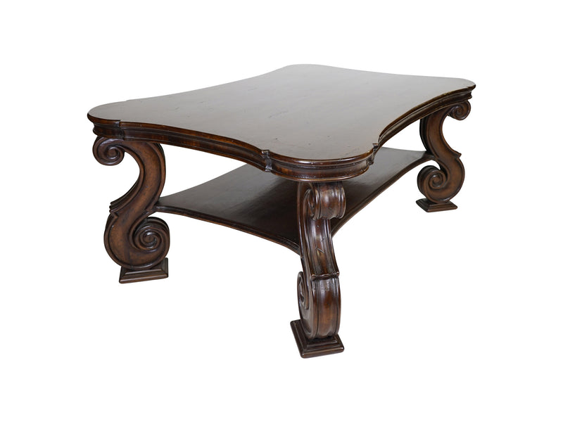 via Romani Spanish Revival Style wood coffee table