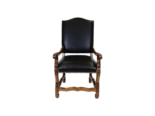 Valentino Tuscan style leather upholstered armchair