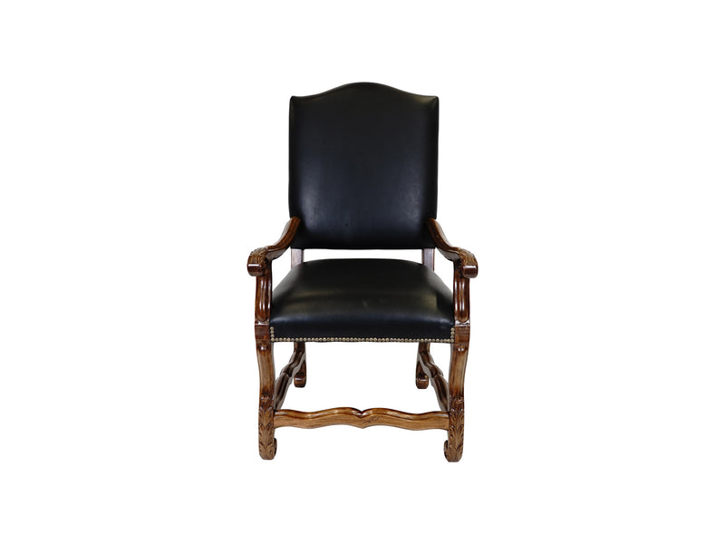 Valentino Tuscan style leather upholstered armchair