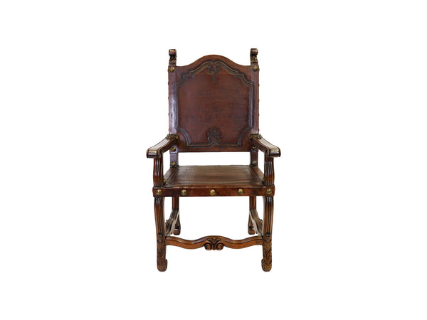 villa spanish revival style armchair napoli leather
