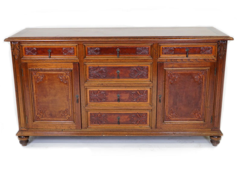 villa buffet spanish revival tuscan style leather